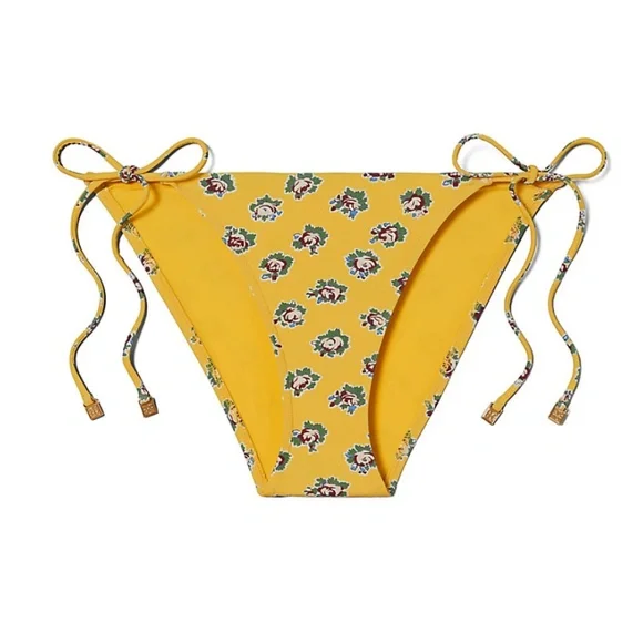 NWOT Tory Burch Printed String Bikini – Yellow Garden Rose – Size S - Picture 3 of 11
